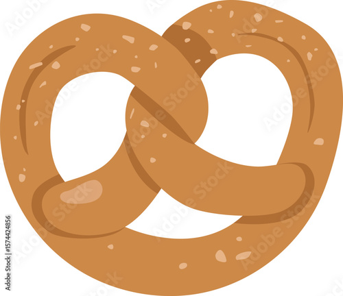 Cute Pretzel Bread Bakery Vector Illustration