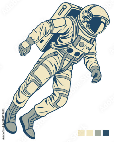 Astronaut Floating Through Space Exploring The Universe On A Mission