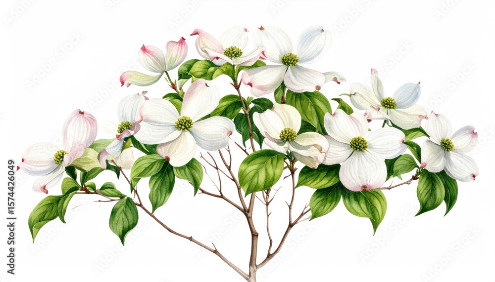 Fototapeta premium Blossoming Dogwood Branch