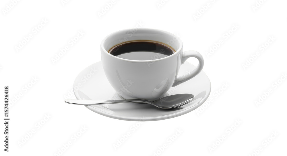 Cup Of Coffee On Saucer Closeup Cup Of Coffee On Saucer Closeup