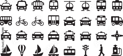vehicles icon set
