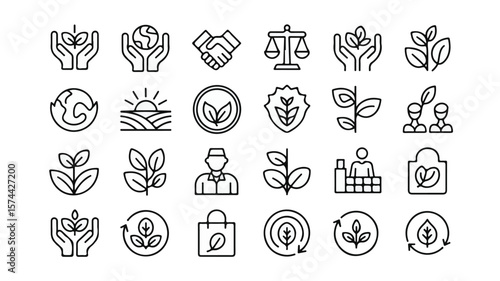 set of floral elements