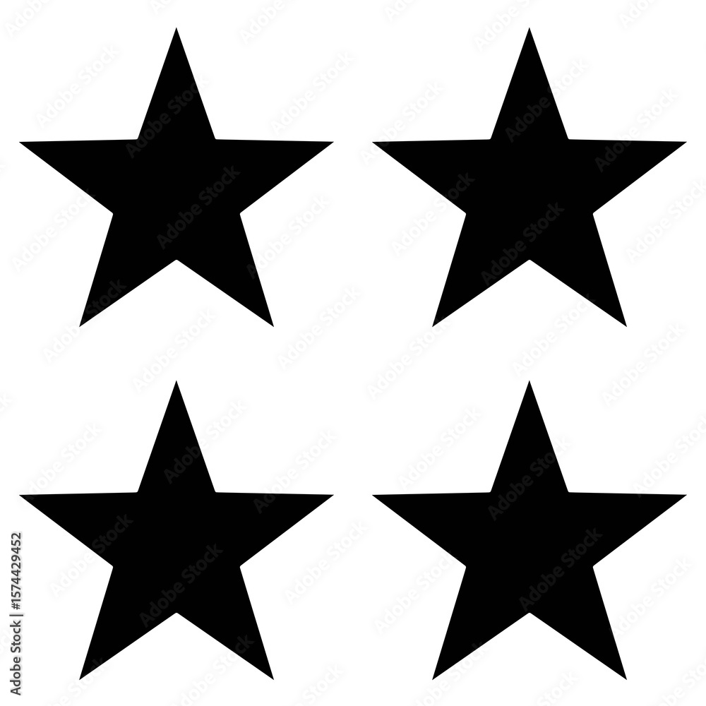 Obraz premium black star stars icon set transparent background