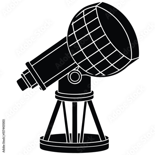 Psychologist element isolated large telescope on white background