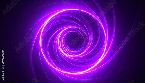 Abstract swirling vortex of vibrant purple and pink light