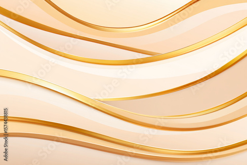 Elegant gold flowing ribbons abstract background image