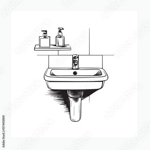 vector illustration of a bathroom sink
