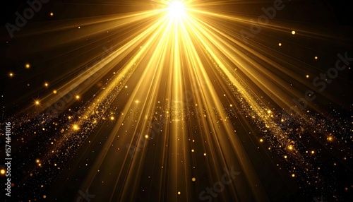 Golden light rays burst from above