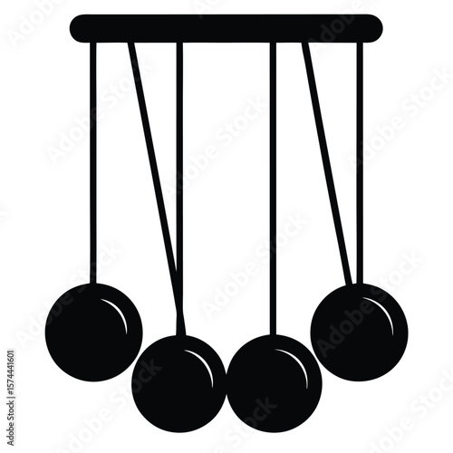 Psychologist element isolated newton s cradle on white background