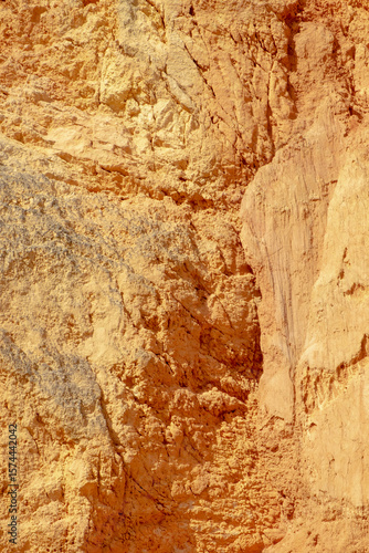 Golden Sea Cliffs and Rock Formations on a Sunny Algarve Beach