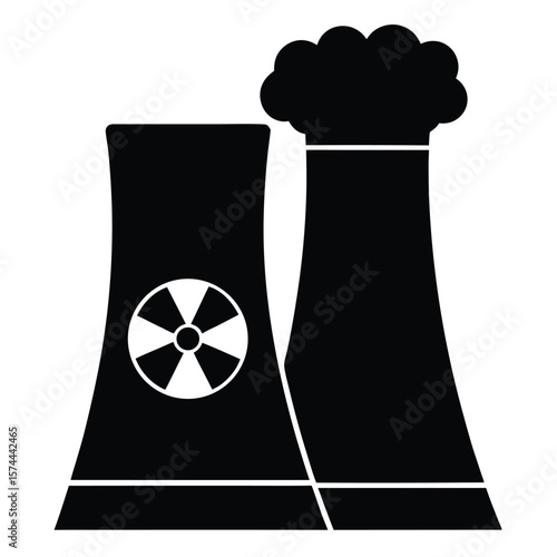 Psychologist element isolated nuclear energy reactor on white background