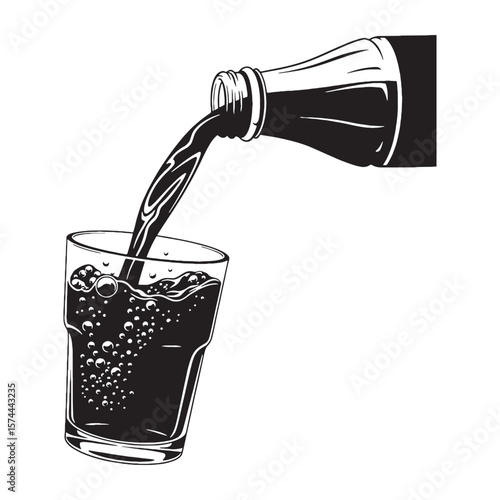 Fizz in motion – Soda silhouette captured in dynamic Soda vector – Soda illustration

