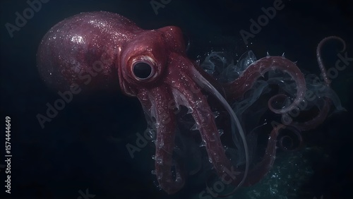Deep Ocean Octopus: Glowing Tentacles in Dark Waters
