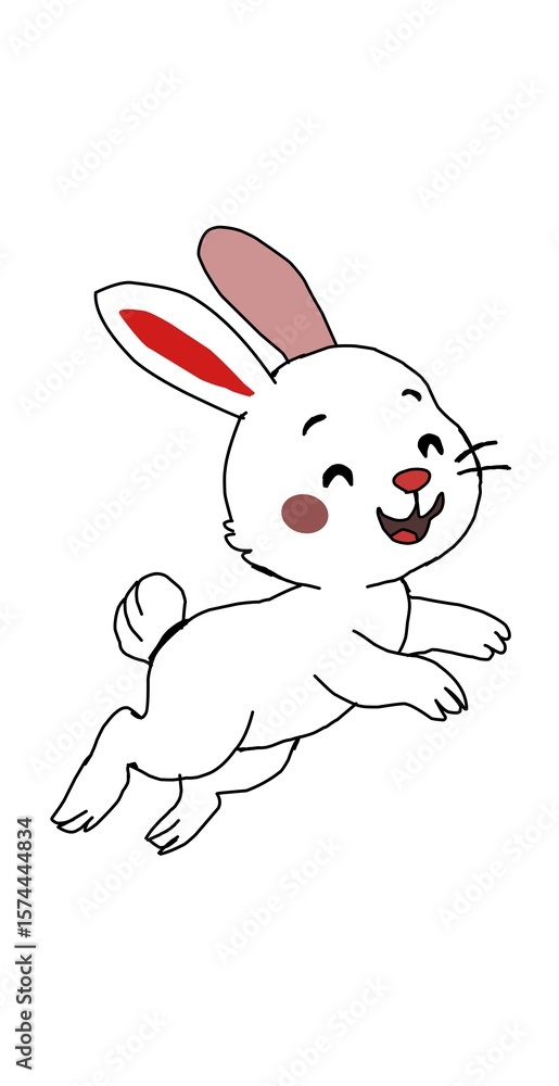 Obraz premium a rabbit jumped happily