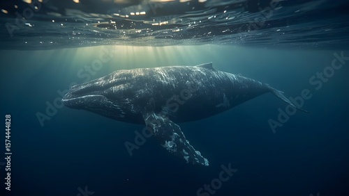 Majestic Humpback Whale Beneath the Ocean's Surface