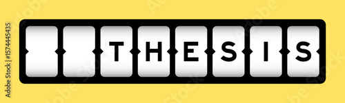 Black color in word thesis on slot banner with yellow color background