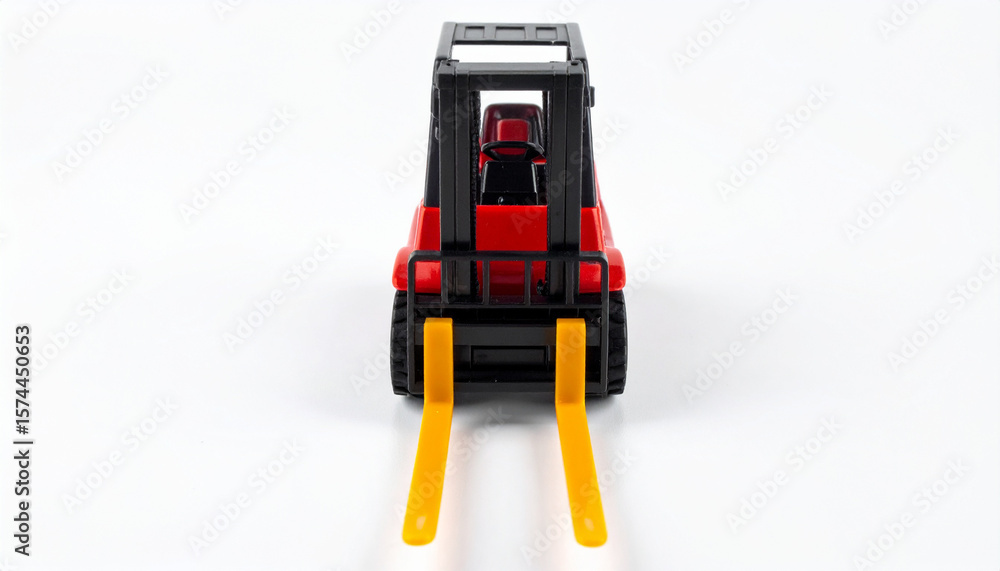 Fototapeta premium Futuristic Forklift Isolated on Clean White Background for Modern Warehouse Logistics Innovative Material Handling or Advanced Industrial Equipment