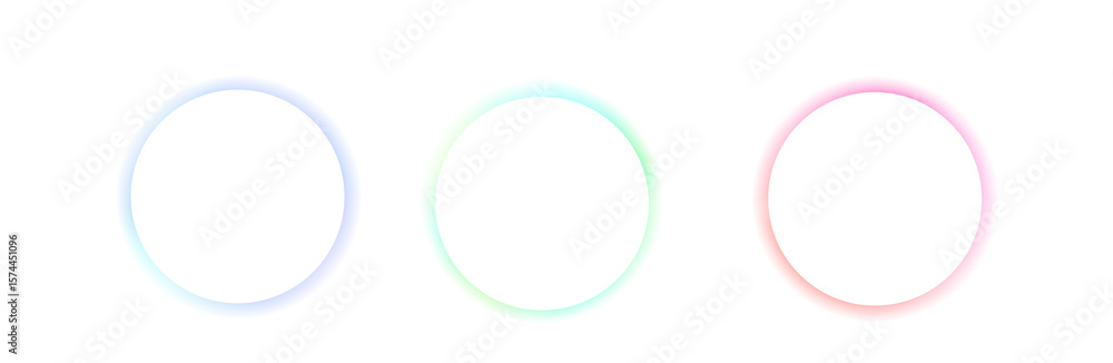Obraz premium Neon Light Circle with Soft Shadow png