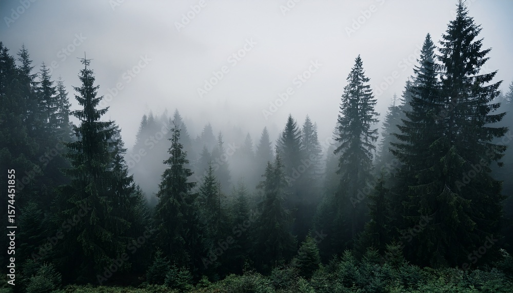 silhouette of forest against white sky foggy dark forest silhouette of forest against white sky foggy dark forest