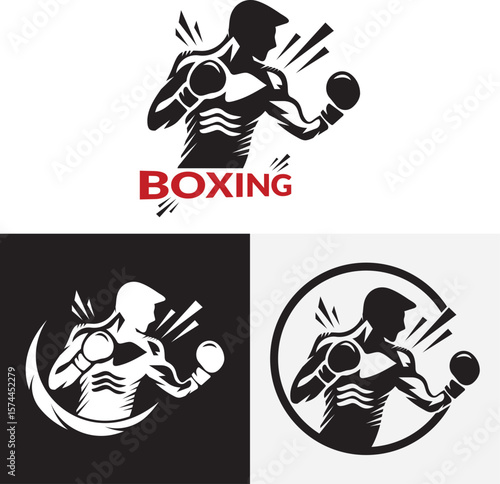 kick boxing logo vector icon. kick boxer attack sport logo icon vector.