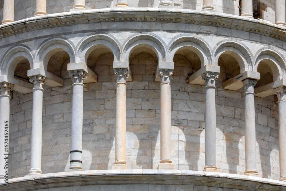 Naklejka premium Detail of the Leaning Tower of Pisa, Italy