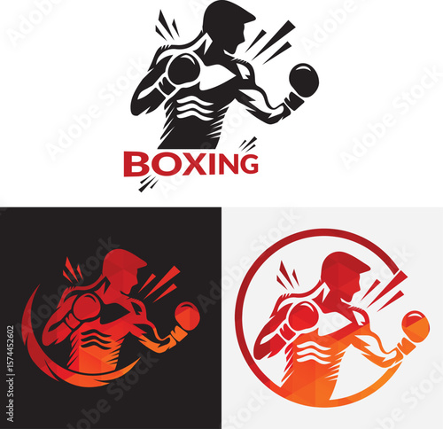 kick boxing logo vector icon. kick boxer attack sport logo icon vector.