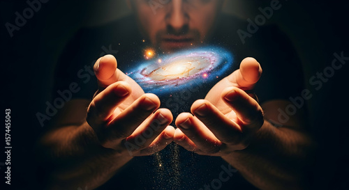 Galaxy held in hands