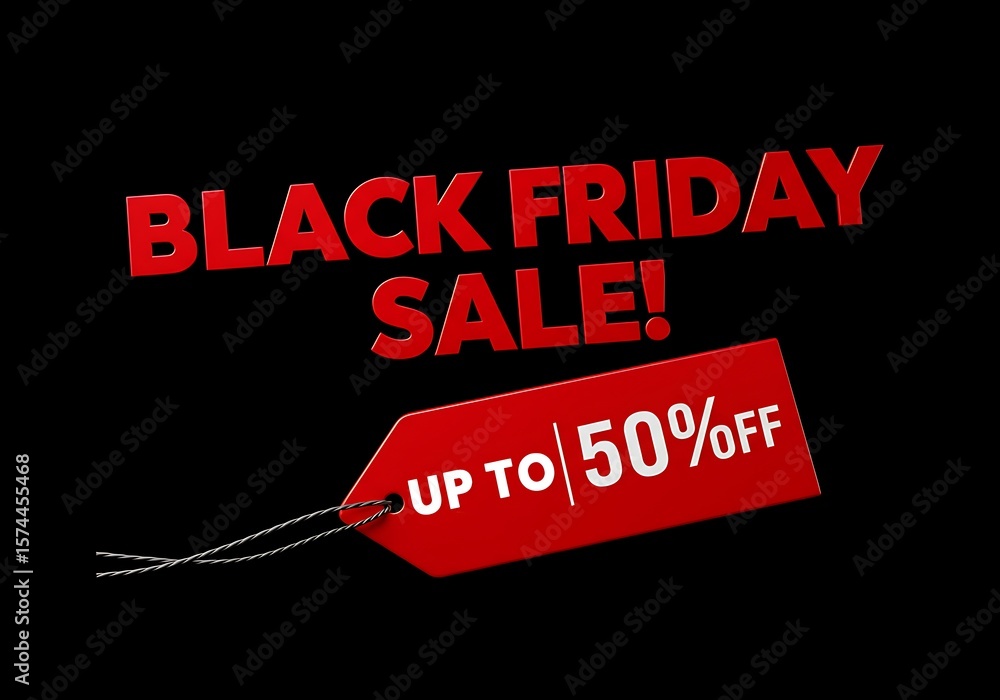 Fototapeta premium Black friday sale with up to 50 off