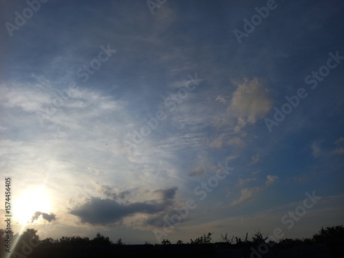 The atmosphere changes during the golden color as the background of the dusk sky.	
