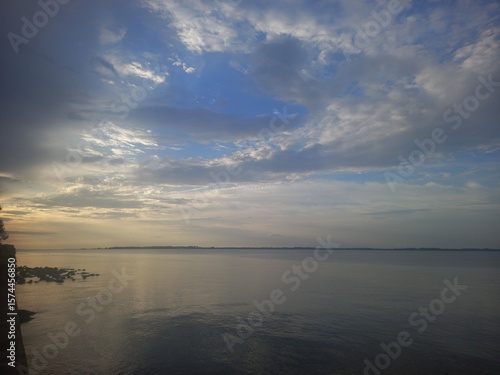 The atmosphere changes during the golden color as the background of the dusk sky.	
