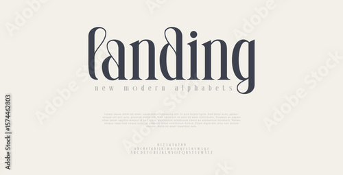 Landing elegant minimalist and serif italic fonts decorative wedding vintage retro logos. Minimal luxury font alphabet logo. Vector illustration