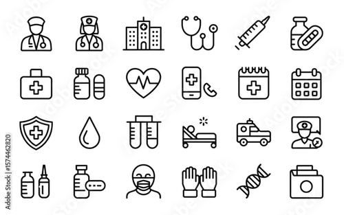medical icons set