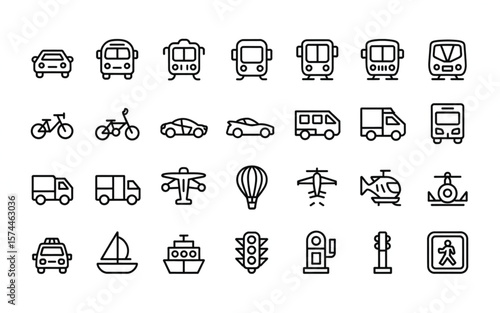 transportation icon set