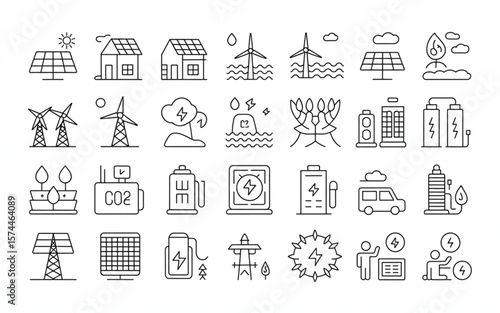 set of landmarks icons