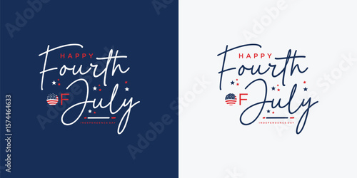 Happy 4th of July Typography Design. Happy independence day. July fourth banner for independence day.