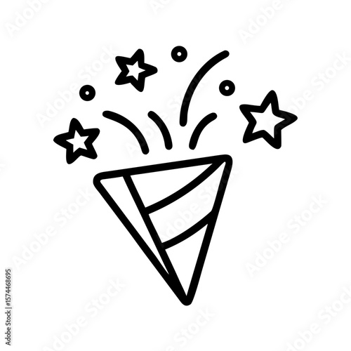 Celebrate party event with confetti stars and streamers for a festive celebration and special occasion