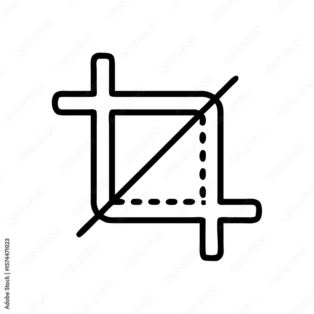 Obraz premium Crop tool icon image photo sign symbol picture design crop vector element image graphic illustration