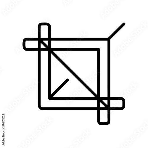 Crop tool vector graphic design image edit sign symbol interface element application square shape icon design