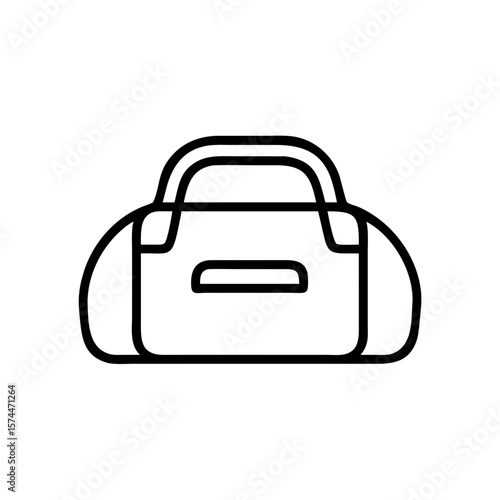Outline duffel bag travel bag gym bag luggage bag sport bag carry bag weekend bag vector icon design