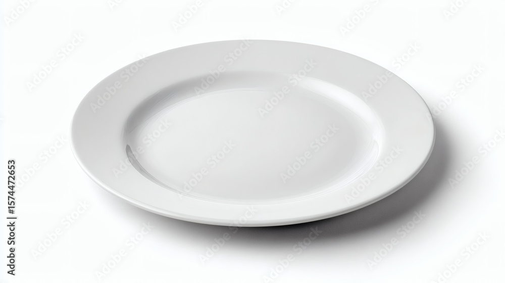 A pristine white plate, perfect for a meal, isolated on a clean white backdrop. A pristine white plate, perfect for a meal, isolated on a clean white backdrop.
