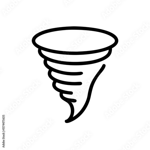 Illustration of tornado weather disaster twister funnel storm hazard climate nature danger wind isolated swirl 100
