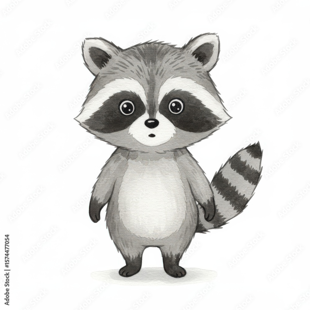 Fototapeta premium Cute raccoon illustration isolated on white background