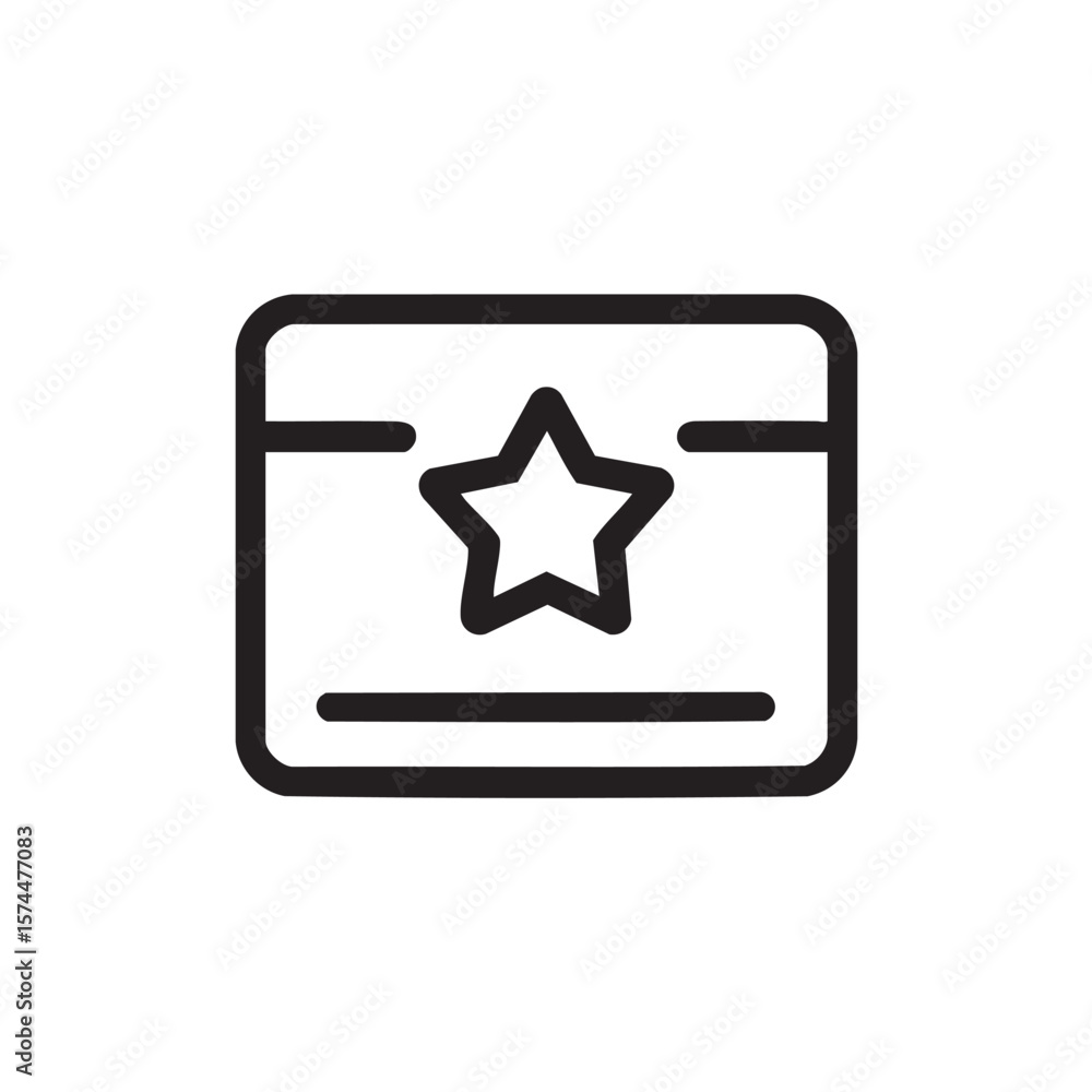 A star centered on a rounded rectangle. A star centered on a rounded rectangle.