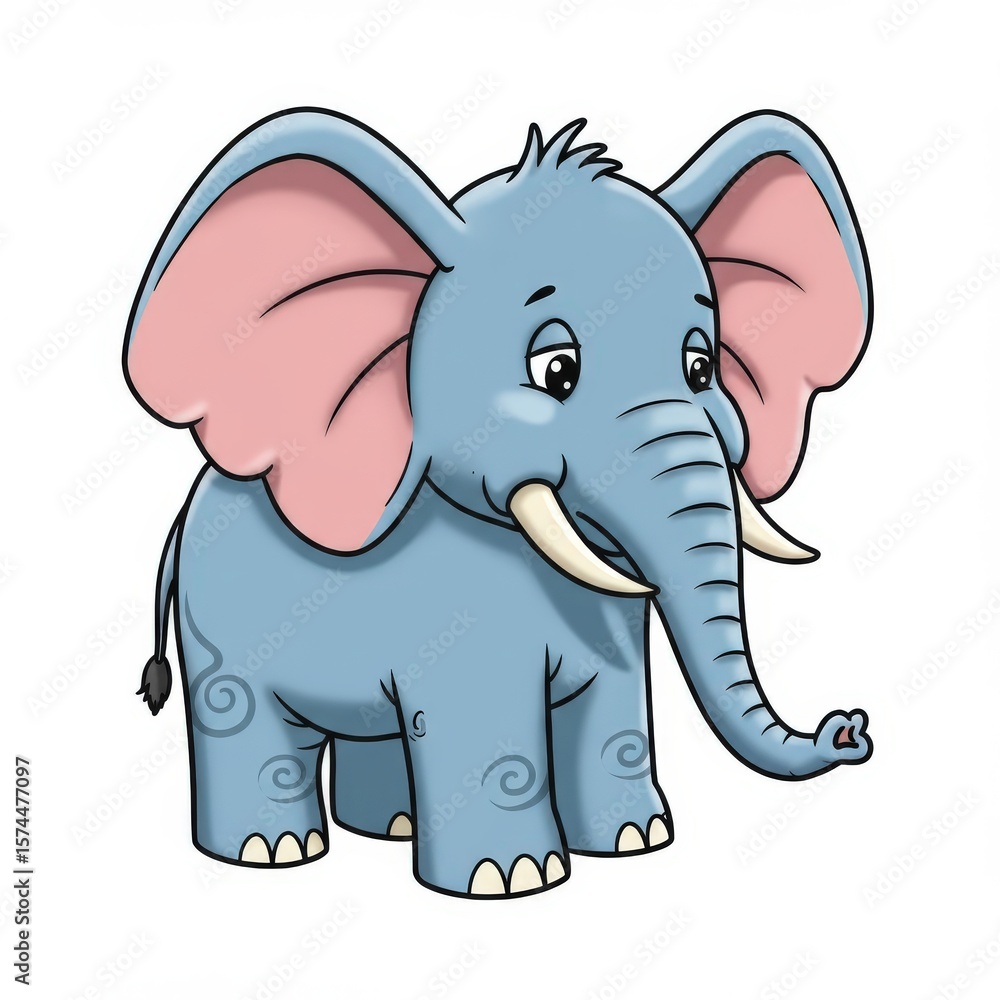 Fototapeta premium Blue baby elephant standing