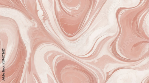 Abstract fluid art background in blush pink and white with swirling effect