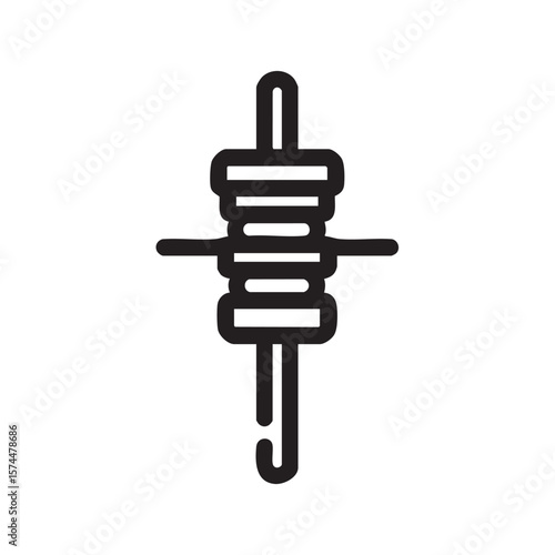 A simple outline icon of a vertical meat spit, like for gyros.