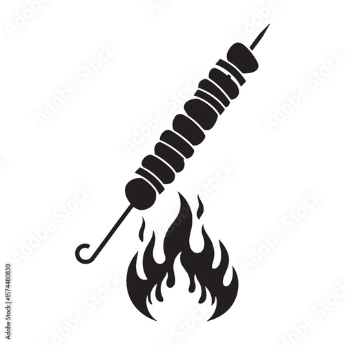 The essence of street-side flavor – Kebab silhouette brought to life in Kebab vector – Kebab illustration

