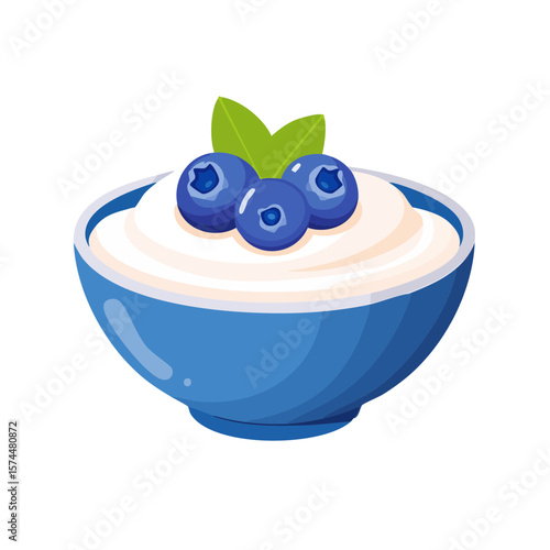 Bowl of Yogurt with Blueber...