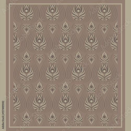 Peacock Feather Arch Seamless Pattern