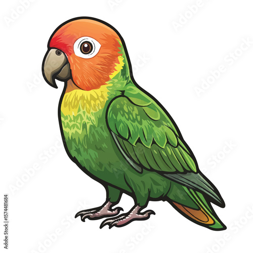Vibrant Illustration of a Colorful Lovebird